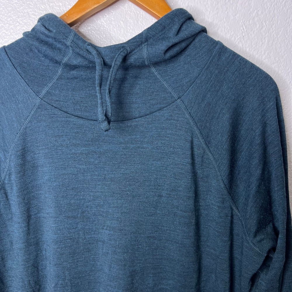 Smartwool Thermal Merino Drape Neck Hoodie Women's XL Blue 100% Wool SW016508 - Picture 3 of 7